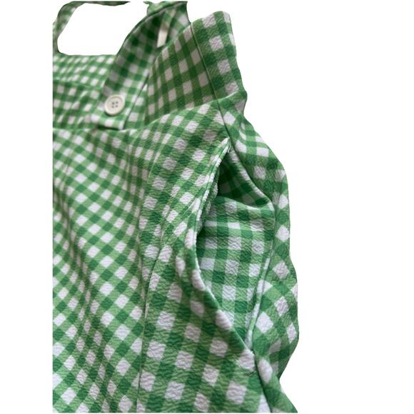 Midnight Hour HT Suspender Skirt Womens 2X Green White Gingham Skater Pin-Up - Picture 6 of 10